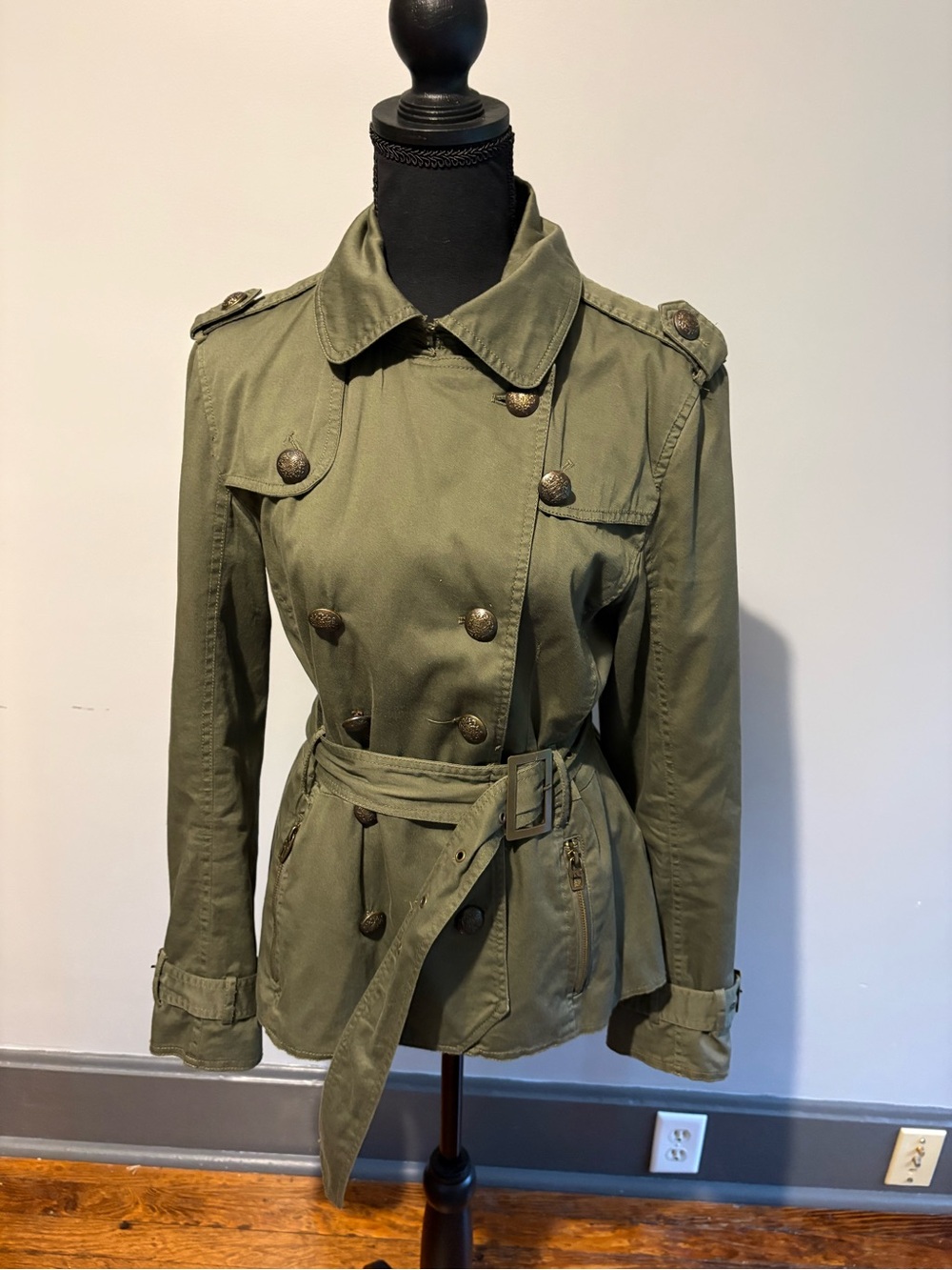 Miss Sixty Olive Green Double-Breasted Utility Jacket size M - Picture 2 of 10
